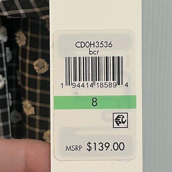 Calvin Klein Women's Black Dot Chiffon Maxi Dress Size 8 Party/Cocktail - Picture 5 of 8